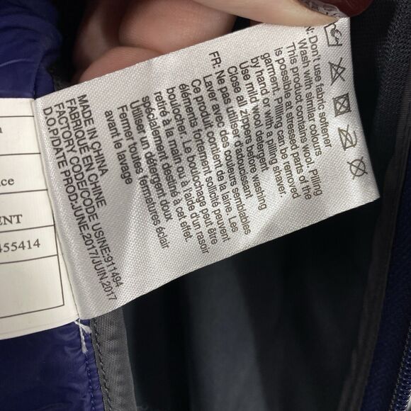 McKinley Womens Wool Puffer Jacket size Small Blue Hooded Full Zip - Picture 7 of 13